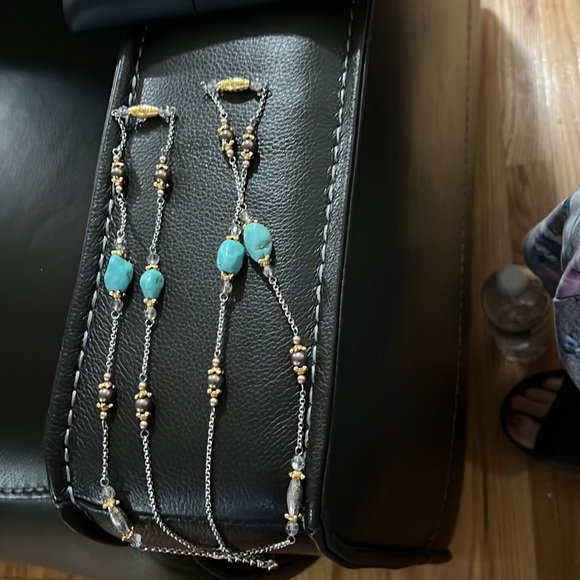 Brighton gold silver pearls grey gold necklace - Picture 3 of 11